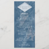 Navy blue marmer geometrische romantische kalligra menu (Voorkant)