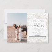 Navy Blue Marokko trouwfoto dank u Bedankkaart (Voorkant)