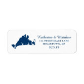 Navy Blue Marthas Vineyard Wedding Etiket (Voorkant)