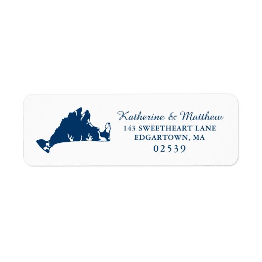 Navy Blue Marthas Vineyard Wedding Etiket (Voorkant)