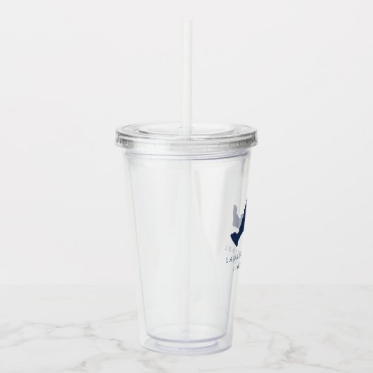 Navy Blue Martha's Vineyard Wedding Favoriet Acryl Drinkbeker (Rechts)