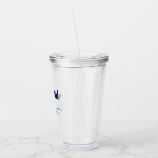 Navy Blue Martha's Vineyard Wedding Favoriet Acryl Drinkbeker (Links)