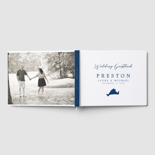 Navy Blue Martha's Vineyard Wedding Gastenboek (Volledig)