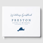 Navy Blue Martha's Vineyard Wedding Gastenboek (Voorkant)