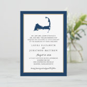 Navy Blue Mashpee Cape kabeljauw kaart Gouden hart (Staand voorkant)