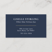 Navy Blue Massage Therapeut Minimalistische Lotus Visitekaartje (Achterkant)