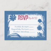  Navy Blue, Mauve Pink RSVP-kaart Advieskaart (Voorkant)