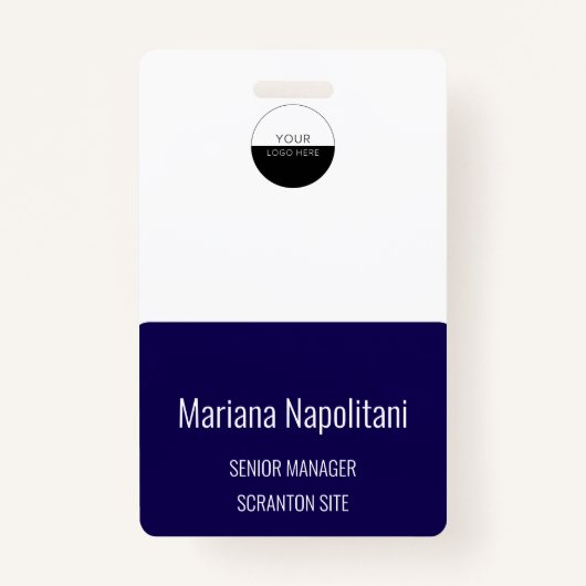 Navy Blue Medewerker Foto ID Bedrijf Beveiligingsb Badge (Voorkant)