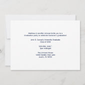 Navy Blue Medische School Foto Afstudeerfeest Kaart (Achterkant)