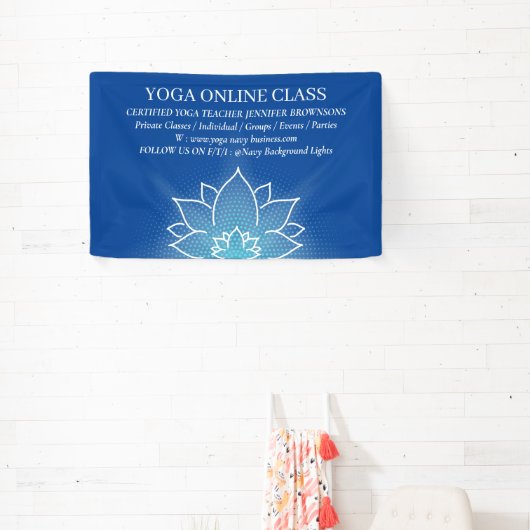 Navy Blue Meditatie Salon Yoga Lotus Spandoek (Insitu)