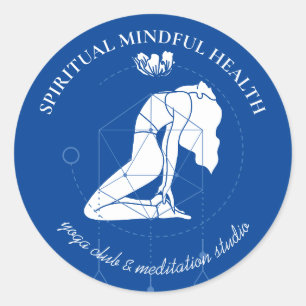 Navy Blue Meditation Chakra Yoga Instructor Ronde Sticker