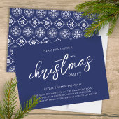 Navy Blue Merry Christmas Party Custom Kaart