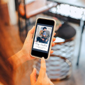 Navy Blue Merry Christmas Simple Photo Feestdagenkaart