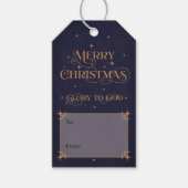 Navy Blue Merry kerst Cadeaulabel (Voorkant)