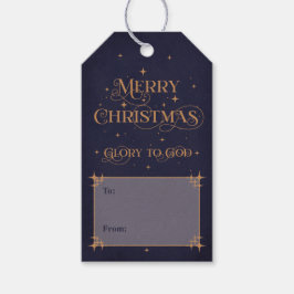 Navy Blue Merry kerst Cadeaulabel