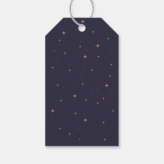 Navy Blue Merry kerst Cadeaulabel (Achterkant)