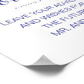 Navy Blue Message in a Bottle Vrijgezellenfeest Ad Poster (Hoek)