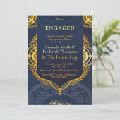 Navy Blue met Gold Mandalas Kaart (Staand voorkant)