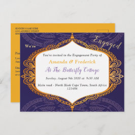 Navy blue met Gold Mandalas Uitnodiging Briefkaart