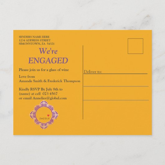 Navy blue met Gold Mandalas Uitnodiging Briefkaart (Achterkant)