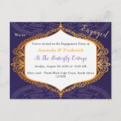 Navy blue met Gold Mandalas Uitnodiging Briefkaart (Voorkant)