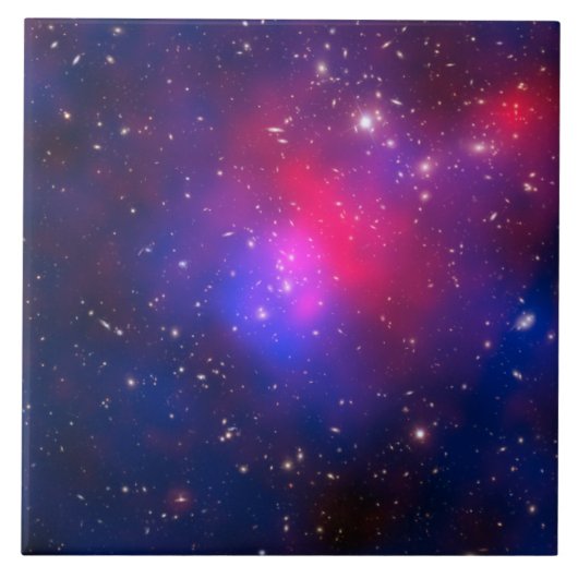 Navy Blue met Hot Pink Celestial Space Foto Tegeltje (Voorkant)