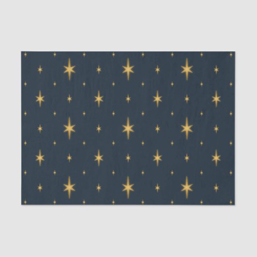 Navy Blue met metalen gouden sterren Tissuepapier (Voorkant)
