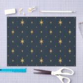 Navy Blue met metalen gouden sterren Tissuepapier (Craft)
