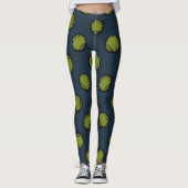 Navy Blue met Moss Green Stippen Leggings (Voorkant)