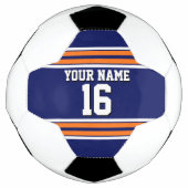 Navy Blue met Oranje White Stripes Team Jersey Voetbal (Voorkant)