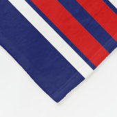 Navy Blue met Red White Stripes Team Jersey Fleece Deken (Hoek)