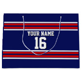 Navy Blue met Red White Stripes Team Jersey Groot Cadeauzakje (Voorkant)