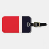 Navy Blue met rood Bagagelabel (Voorkant horizontaal)