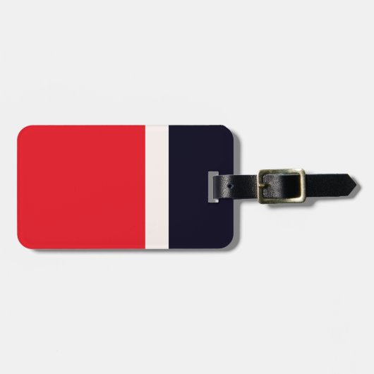 Navy Blue met rood Bagagelabel (Voorkant horizontaal)