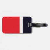 Navy Blue met rood Bagagelabel (Achterkant horizontaal)