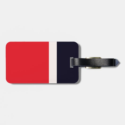 Navy Blue met rood Bagagelabel (Achterkant horizontaal)