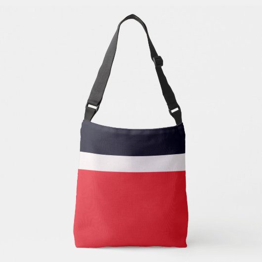 Navy Blue met rood Crossbody Tas (Voorkant)