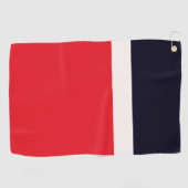 Navy Blue met rood Golfhanddoek (Horizontaal)