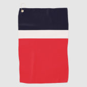 Navy Blue met rood Golfhanddoek (Voorkant)