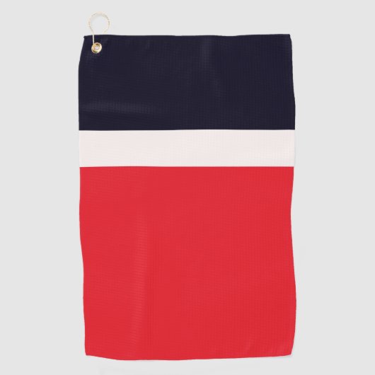 Navy Blue met rood Golfhanddoek (Voorkant)
