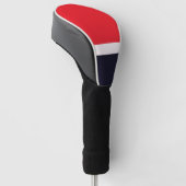 Navy Blue met rood Golfheadcover (Schuin)