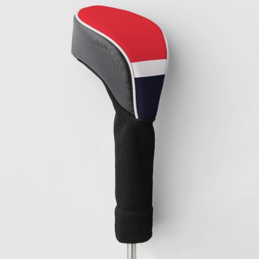 Navy Blue met rood Golfheadcover (Schuin)