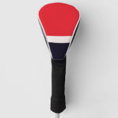 Navy Blue met rood Golfheadcover (Voorkant)