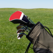 Navy Blue met rood Golfheadcover (Insitu)