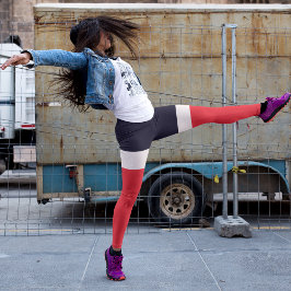 Navy Blue met rood Leggings