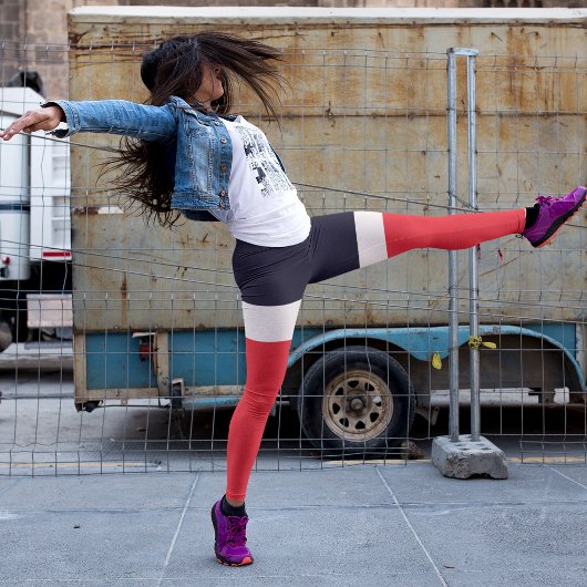 Navy Blue met rood Leggings