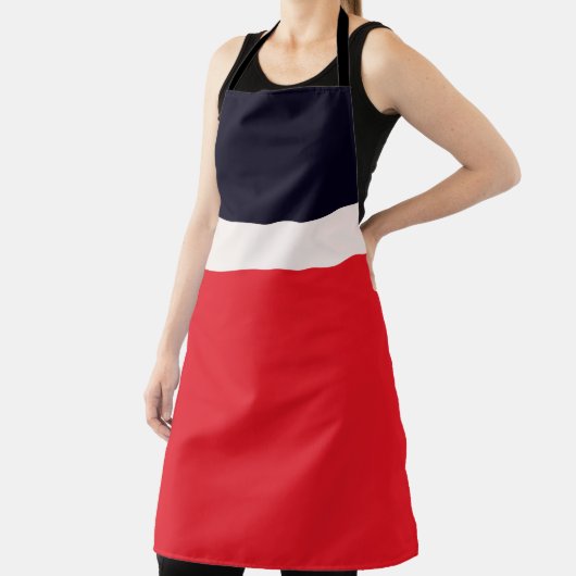 Navy Blue met rood Schort (Insitu)