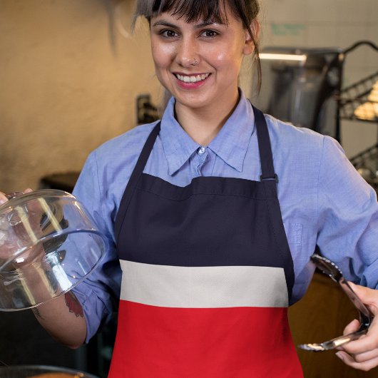 Navy Blue met rood Schort