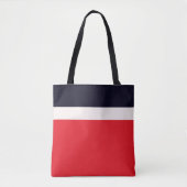 Navy Blue met rood Tote Bag (Voorkant)