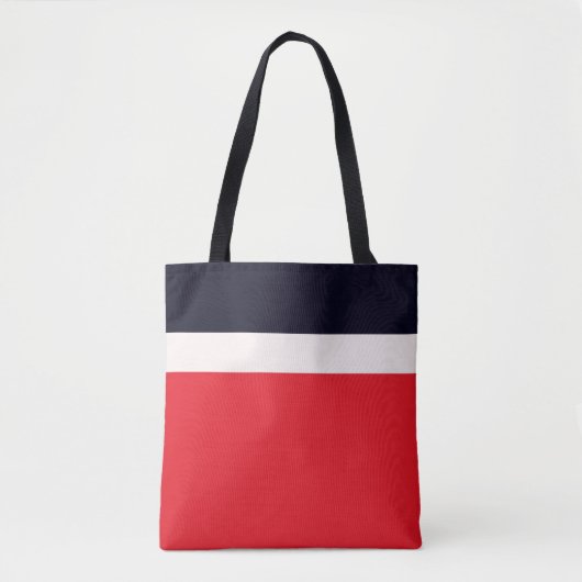 Navy Blue met rood Tote Bag (Voorkant)
